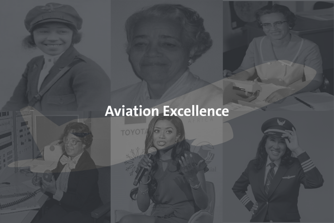 Black Women in Aviation. Bessie Colemen, Dorothy Vaughan, Mary W Kackson, Rexy Rolle, Carole Hopson.